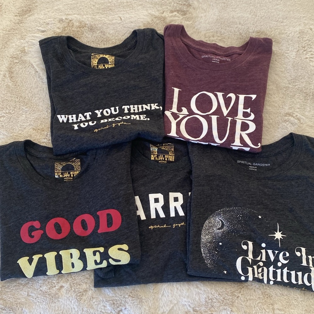 SPIRITUAL GANGSTER 5 CROP TANKS SIZE MEDIUM